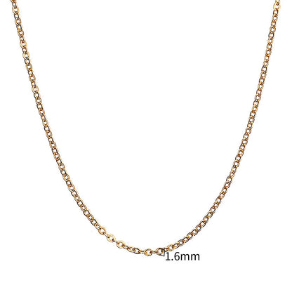 Figaro Chain Necklace Stainless Steel Link Gold Color Choker Necklace Layered Women Girls 14" 18" 20" 24"