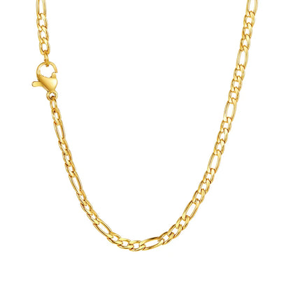 Figaro Chain Necklace Stainless Steel Link Gold Color Choker Necklace Layered Women Girls 14" 18" 20" 24"