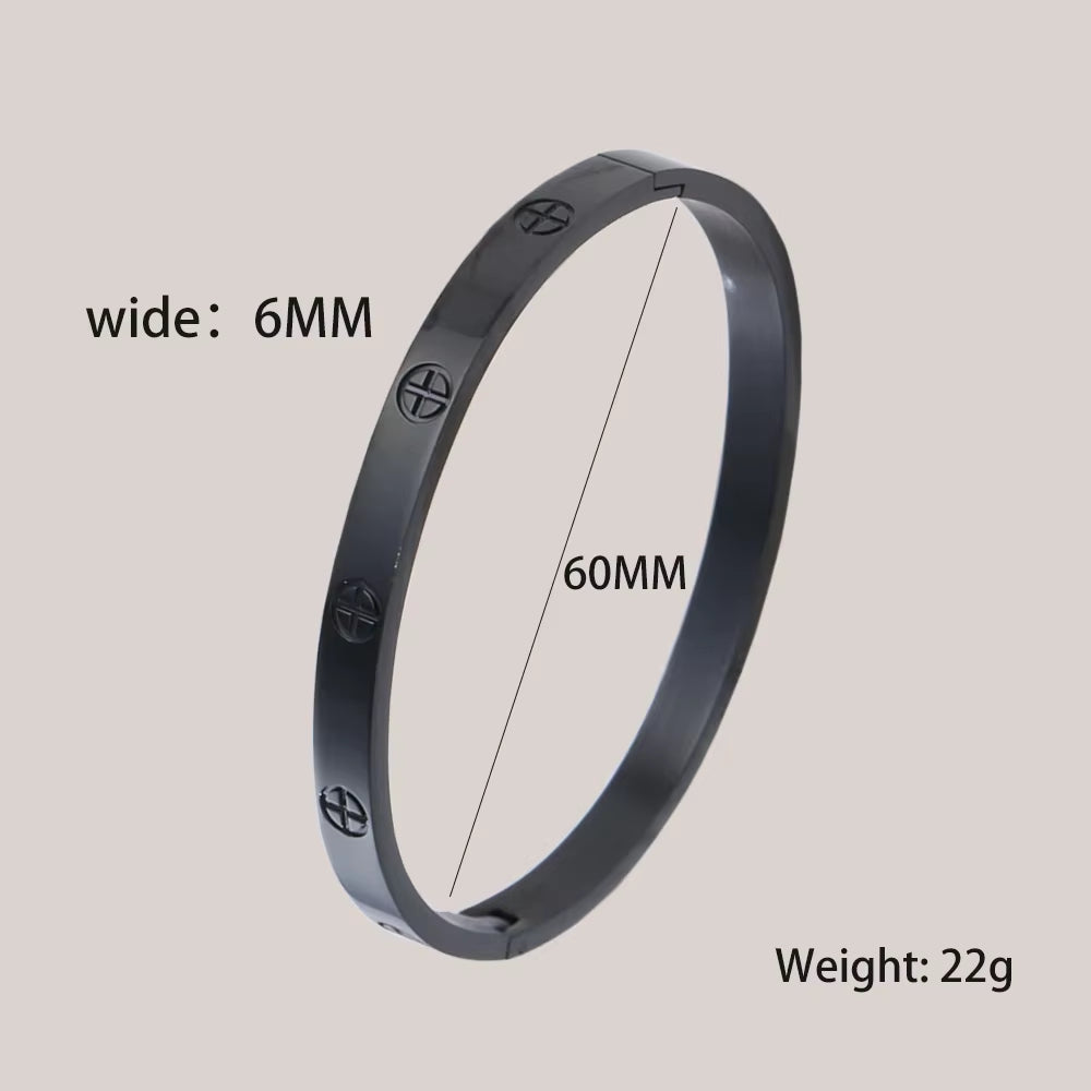 Stainless Steel Cuff Bracelets Bangles for Women Fashion Jewelry Charm Jewelry Accessories Crystal Bracelet Love