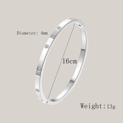 Stainless Steel Cuff Bracelets Bangles for Women Fashion Jewelry Charm Jewelry Accessories Crystal Bracelet Love