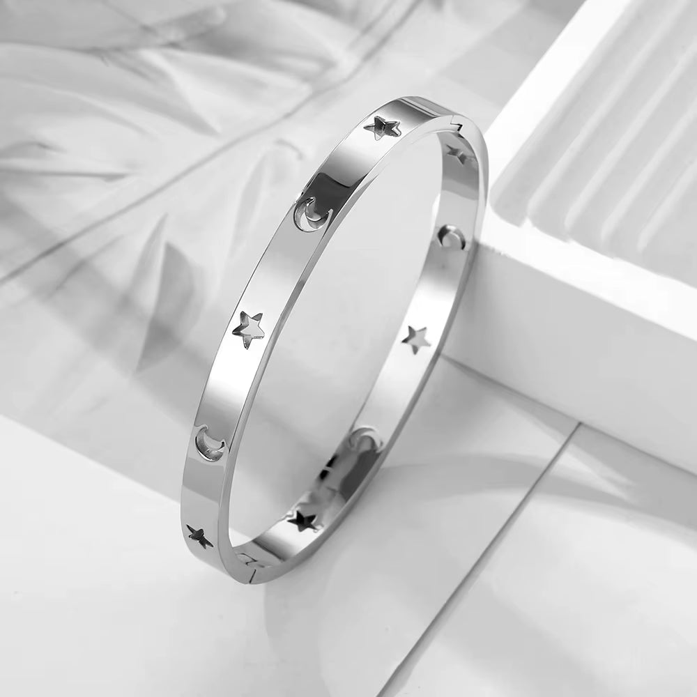 Stainless Steel Cuff Bracelets Bangles for Women Fashion Jewelry Charm Jewelry Accessories Crystal Bracelet Love