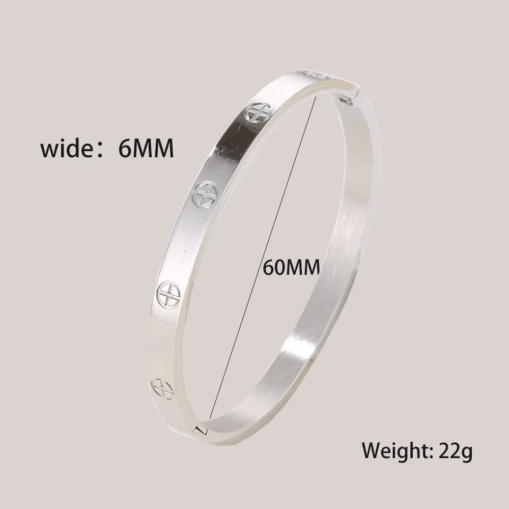 Stainless Steel Cuff Bracelets Bangles for Women Fashion Jewelry Charm Jewelry Accessories Crystal Bracelet Love