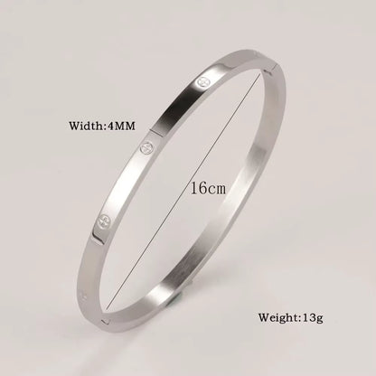 Stainless Steel Cuff Bracelets Bangles for Women Fashion Jewelry Charm Jewelry Accessories Crystal Bracelet Love