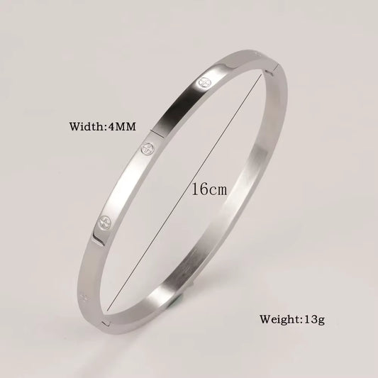 Stainless Steel Cuff Bracelets Bangles for Women Fashion Jewelry Charm Jewelry Accessories Crystal Bracelet Love