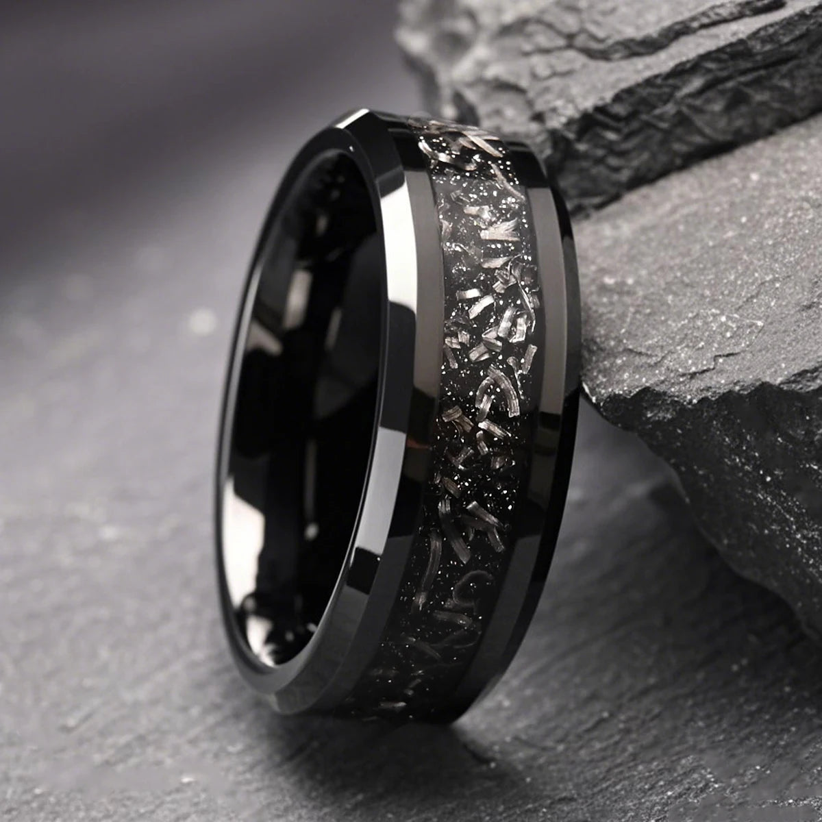 Black Meteorite Tungsten Band