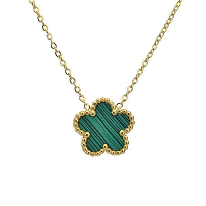 Trendy Flve Leaf Flower Gold Plated Pendant Necklace For Women Temperament Llght Luxury Jewelry Gifts For Friends Lover