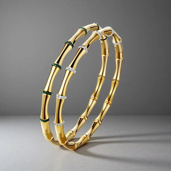 Bamboo Gold Bangle Bracelet