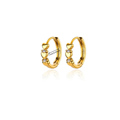 Tiny Heart Earrings For Women Gold Color Stainless Steel Heart Earring Waterproof Wedding Christmas Jewelry Gift aretes