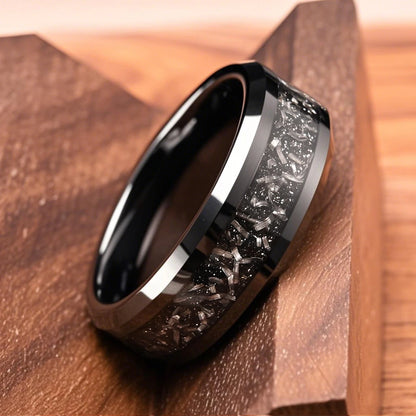 Black Meteorite Tungsten Band