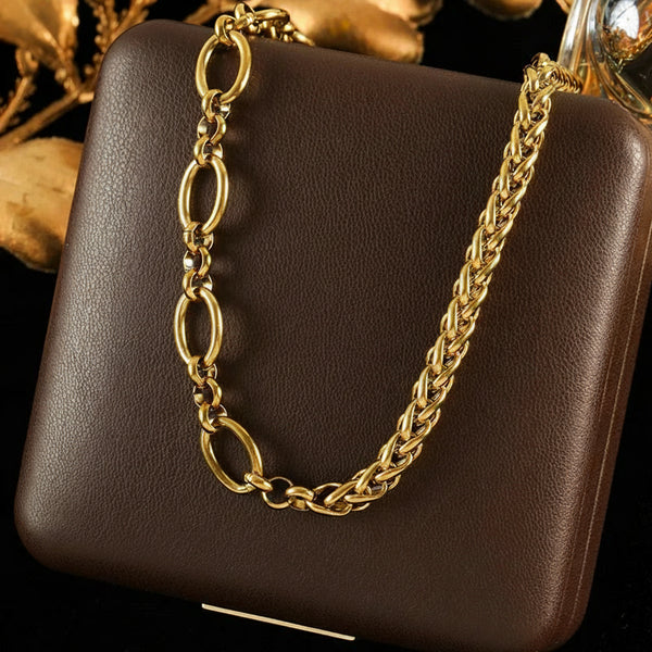 Asymmetrical Gold Chain Necklace