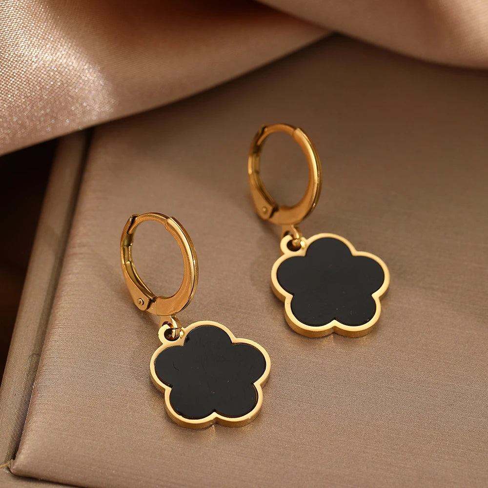 Black Clover Drop Earrings