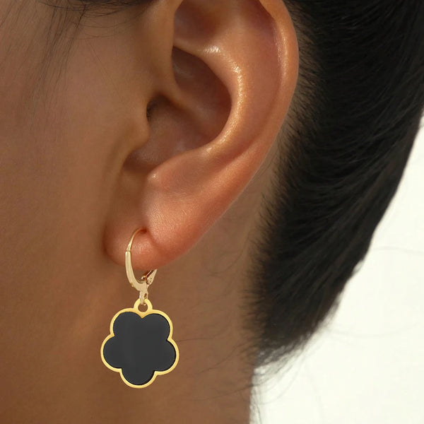 Black Clover Drop Earrings