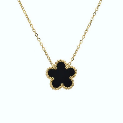 Trendy Flve Leaf Flower Gold Plated Pendant Necklace For Women Temperament Llght Luxury Jewelry Gifts For Friends Lover