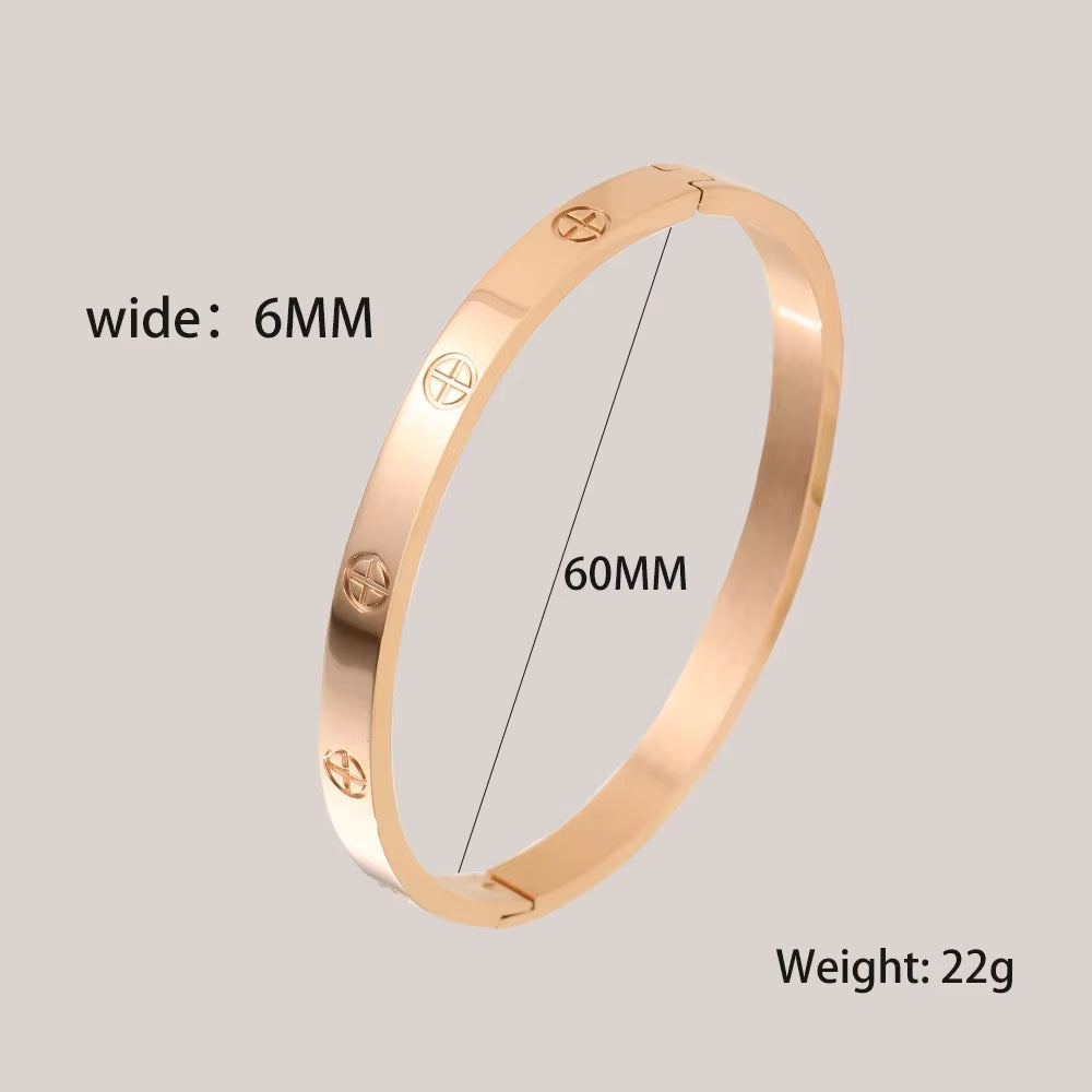 Stainless Steel Cuff Bracelets Bangles for Women Fashion Jewelry Charm Jewelry Accessories Crystal Bracelet Love