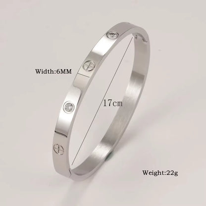 Stainless Steel Cuff Bracelets Bangles for Women Fashion Jewelry Charm Jewelry Accessories Crystal Bracelet Love