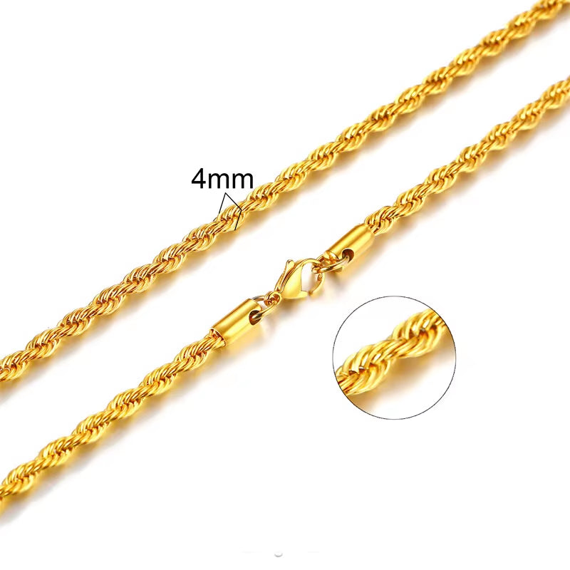 Figaro Chain Necklace Stainless Steel Link Gold Color Choker Necklace Layered Women Girls 14" 18" 20" 24"