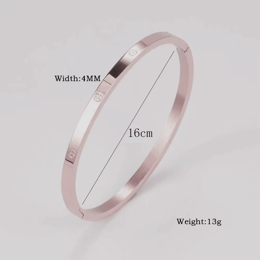 Stainless Steel Cuff Bracelets Bangles for Women Fashion Jewelry Charm Jewelry Accessories Crystal Bracelet Love