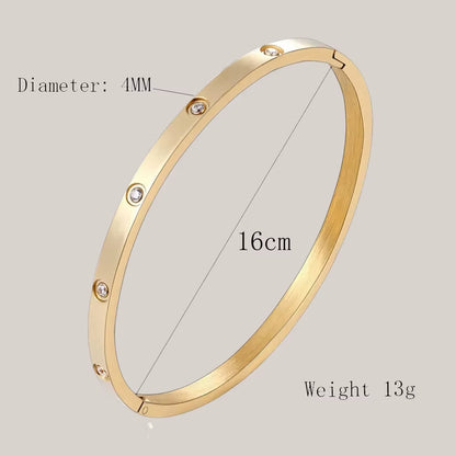 Stainless Steel Cuff Bracelets Bangles for Women Fashion Jewelry Charm Jewelry Accessories Crystal Bracelet Love